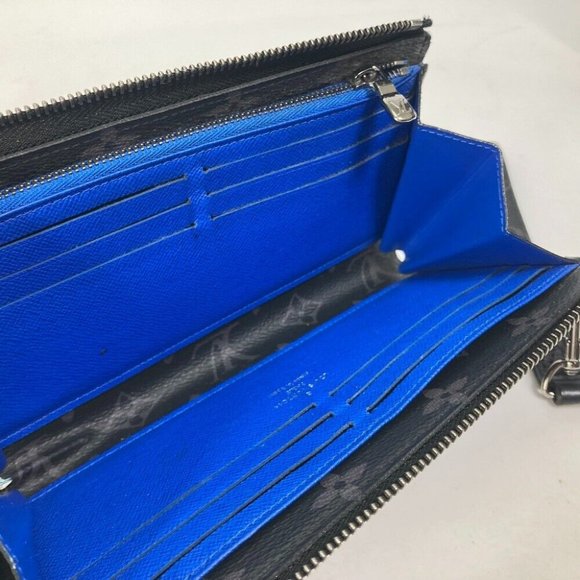 Authentic LOUIS VUITTON M80994 Monogram Eclipse Zippy Dragonnes Trunk print Long - Picture 15 of 16